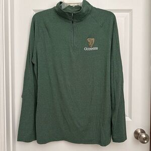 Guinness Dark Green Quarter-Zip Pullover with Gold Logo
